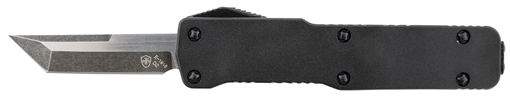 Picture of Templar Knife Premium LW Micro 1.85" OTF Tanto Plain Black Oxide Stonewashed D2 Steel Blade, 3.50" Black Aluminum Handle, California Legal CABR221