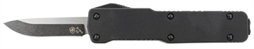 Picture of Templar Knife Premium LW Micro 1.85" OTF Drop Point Plain Black Oxide Stonewashed D2 Steel Blade, 3.50" Black Aluminum Handle, California Legal CABR321
