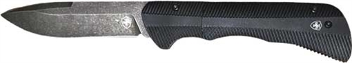 Picture of Templar Knife Auto Assist 3.50" Folding Drop Point Plain Black Oxide Stonewashed D2 Steel Blade, 4.25" Aluminum Handle AAABK321
