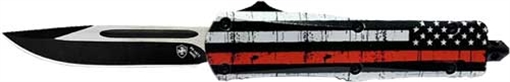 Picture of TEMPLAR KNIFE LARGE OTF BACK THE RED 3.5" BLK DROP POINT LBTR331