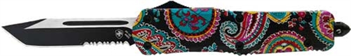 Picture of TEMPLAR KNIFE LARGE OTF QUILT 3.5" BLACK TANTO SERRATED LQT531