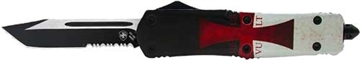 Picture of TEMPLAR KNIFE LARGE OTF TEMPLR FLAG 3.5" BLK TANTO SERRATED LTK531