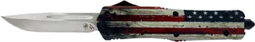 Picture of TEMPLAR KNIFE LARGE OTF WOOD US FLAG 3.5" SILVER DROP POINT LWUS332