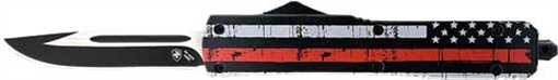 Picture of TEMPLAR KNIFE SLIM OTF BACK THE RED 3.1" BLK DROP POINT MBTR331