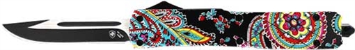 Picture of TEMPLAR KNIFE SLIM OTF QUILT 3.1" BLACK DROP POINT MQT331