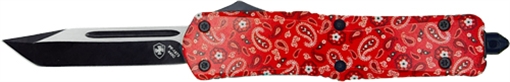 Picture of TEMPLAR KNIFE SMALL OTF RED BANDANA 2.75" BLACK TANTO SBND231