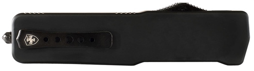 Picture of Templar Knife Premium LW Large 3.50" OTF Drop Point Plain Black Oxide Stonewashed D2 Steel Blade, 5.25" Black Aluminum Handle LABR321
