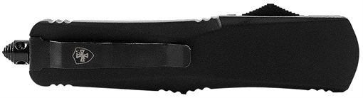 Picture of Templar Knife Gen II Large 3.50" OTF Drop Point Plain Black Oxide Stonewashed 440C SS Blade, 5.25" Black Aluminum/Rubber Handle, Glass Breaker LBR331