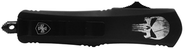Picture of Templar Knife Gen II Fallen Large 3.50" OTF Dagger Part Serrated Black Oxide Stonewashed 440C SS Blade, 5.25" Black w/Skull Aluminum Handle, Glass Breaker LFL431