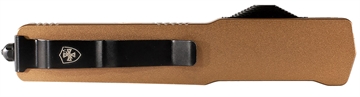Picture of Templar Knife Premium LW Slim 8.09" OTF Drop Point Plain Black Oxide Stonewashed Powdered D2 Steel Blade, 4.93" Bronze Anodized Aluminum Handle MAAB321