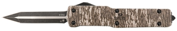 Picture of Templar Knife Premium LW Slim 3.16" OTF Dagger Plain Black Oxide Stonewashed Powder Coated D2 Steel Blade, 4.93" Mossy Oak Bottomland Aged Aluminum Handle MAMOB121