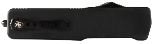 Picture of Templar Knife MZBR321 Premium Weighted  Slim 3.16" OTF Drop Point Plain Black Oxide Stonewashed Powder Coated D2 Steel Blade, 4.93" Black Aluminum/Rubber Handle