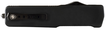 Picture of Templar Knife MZBR321 Premium Weighted  Slim 3.16" OTF Drop Point Plain Black Oxide Stonewashed Powder Coated D2 Steel Blade, 4.93" Black Aluminum/Rubber Handle
