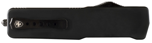 Picture of Templar Knife Premium LW Small 3" OTF Drop Point Plain Black Oxide Stonewashed D2 Steel Blade, 4.50" Black Aluminum Handle SABR321