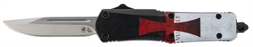Picture of Templar Knife Gen II Templar Flag Small 2.69" OTF Drop Point Plain Powder Coated 440C SS Blade, 4.31" Templar Flag Aluminum Handle Glass Breaker STK332