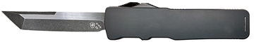 Picture of Templar Knife Premium LW Excalibur Slim 3.25" OTF Tanto Plain Black Oxide Stonewashed D2 Steel Blade, 5" Black Aluminum/Rubber Handle XMBR221