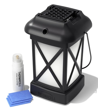 Picture of Thermacell Patio Shield Lantern Cambridge Black Effective 15 ft Odorless Scent Repels Mosquito Effective Up to 12 hrs MR9W