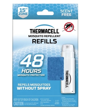Picture of Thermacell Repellent Refill Effective 15 ft Odorless Scent Mat/Fuel Cartridges Repels Mosquito Effective Up to 48 hrs 4 Fuel Cartridges/12 Mats R4