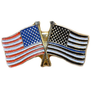 Picture of Thin Blue Line Thin Blue Line American Flag and American Flag Pin AM-TBLAM