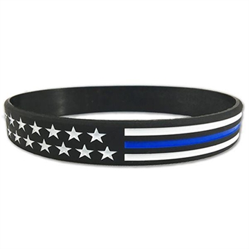 Picture of Thin Blue Line Thin Blue Line American Flag Bracelet TBL-AM-BR-7