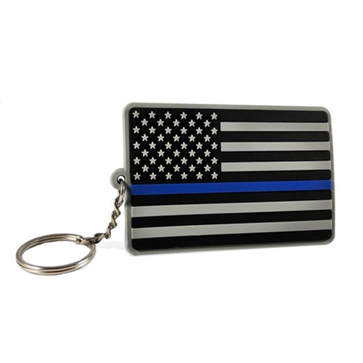 Picture of Thin Blue Line Thin Blue Line American Flag Keychain PVC-TBL-KEY
