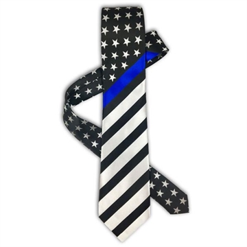 Picture of Thin Blue Line Thin Blue Line American Flag Tie, Standard TBL-AM-TIE