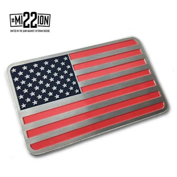 Picture of Thin Blue Line American Flag Vehicle Emblem AM-EMBLEM
