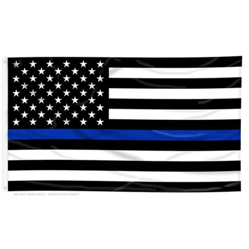 Picture of Thin Blue Line Thin Blue Line American Flag with Grommets BLUE-AMERICAN-3X5