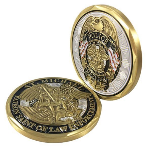 Picture of Thin Blue Line Challenge Coin, Saint Michael COIN-MICHAEL