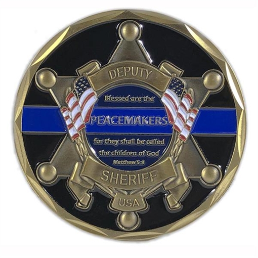 Picture of Thin Blue Line Thin Blue Line Deputy Sheriff St. Michael's Coin TBL-MAT-CC