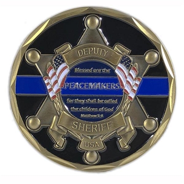 Picture of Thin Blue Line Thin Blue Line Deputy Sheriff St. Michael's Coin TBL-MAT-CC
