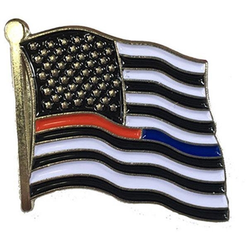 Picture of Thin Blue Line Dual American Flag Pin DUALAM