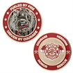 Picture of Thin Blue Line Firefighter's Thin Red Line Challenge Coin COIN-TRL-FIRE-FUELED