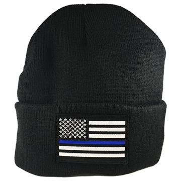 Picture of Thin Blue Line Thin Blue Line Flag Embroidered Beanie KBTBLA-AS-TLT