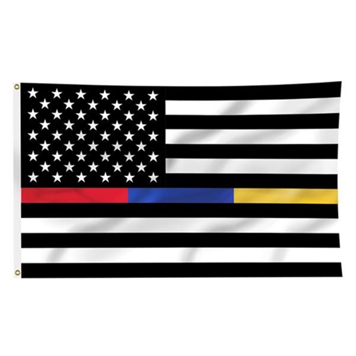Picture of Thin Blue Line Gold/Blue/Red Line American Flag, 3 x 5 Ft GBR-AMERICAN-3X5