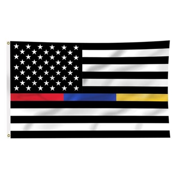 Picture of Thin Blue Line Gold/Blue/Red Line American Flag, 3 x 5 Ft GBR-AMERICAN-3X5
