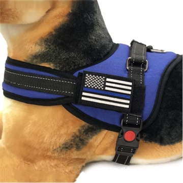 Picture of Thin Blue Line Thin Blue Line Harness With Patch DOG-HARN-TBL-LARGE-KIT