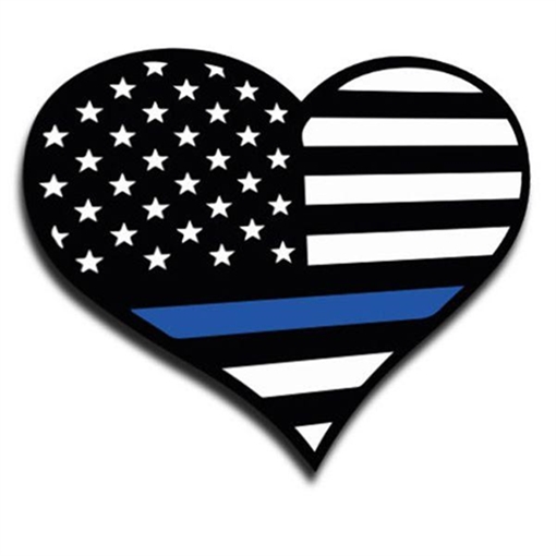 Picture of Thin Blue Line Thin Blue Line Heart Sticker, 4.5 x 4 Inches TBL-S-HEART-454