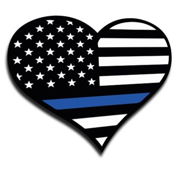 Picture of Thin Blue Line Thin Blue Line Heart Sticker, 4.5 x 4 Inches TBL-S-HEART-454