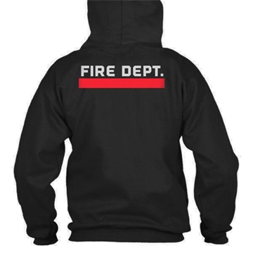 Picture of Thin Blue Line Hoodie - Thin Red Line Flag - Fire Department RED-H-BLACK-L