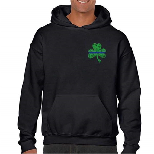 Picture of Thin Blue Line Thin Blue Line Hoodie, Small Shamrock STPAT-SM-TBL-H-BLACK-MEDIUM