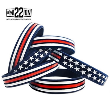 Picture of Thin Blue Line Red, White, and Blue American Flag Bracelet RWB-AM-BR
