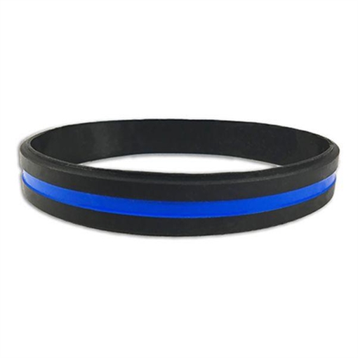 Picture of Thin Blue Line Thin Blue Line Silicone Bracelet, 8 Inch TBL-BRACELET-1