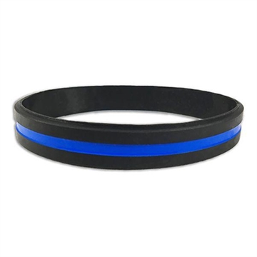Picture of Thin Blue Line Thin Blue Line Silicone Bracelet, 8 Inch TBL-BRACELET-1