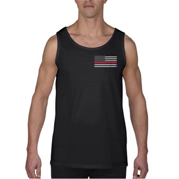 Picture of Thin Blue Line Tank - Thin Red Line American Flag RFLG-TANK-SMALL-LOGO-BLACK-XXL