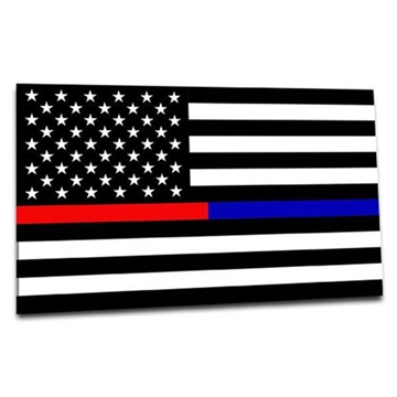 Picture of Thin Blue Line Thin Red and Blue Line American Sticker, 4 x 6 Inches TRBL-S-AMERICAN-46