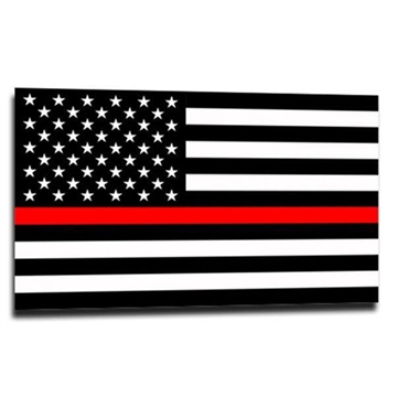Picture of Thin Blue Line Thin Red Line American Flag Sticker, 2.5 x 4.5 Inches TRL-S-AMERICAN-2545