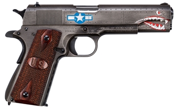 Picture of Thompson 1911 Squadron Special Edition WW2 45 ACP 5" 7+1 Black/Gray Cerakote Checkered Wood w/US Logo Grip 1911BKOWC3