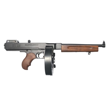 Picture of Thompson 1927A-1 Lightweight Deluxe 45 ACP Caliber with 10.50" Barrel, 100rd Capacity (Drum), Black Hard Coat Anodized Metal Finish, American Walnut Grip, Right Hand TA5100D