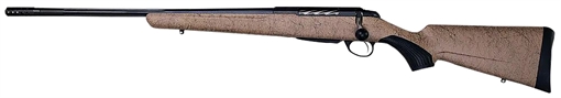 Picture of Tikka T3x Lite 300 Win Mag 3+1 24.30" Fluted/Threaded, Black Barrel/Rec, Black Webbed Tan Roughtech Synthetic Stock, Interchangeable Grip, Muzzle Brake Left Hand JRTXRT431R10